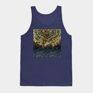 Stylish Gold floral mandala and confetti Tank Top